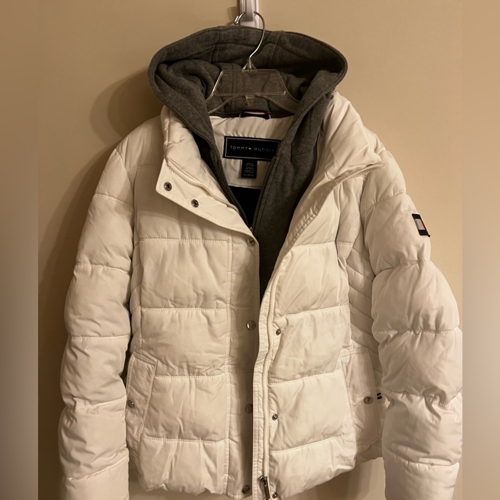 Tommy Hilfiger Puffer Jacket White Petite Large